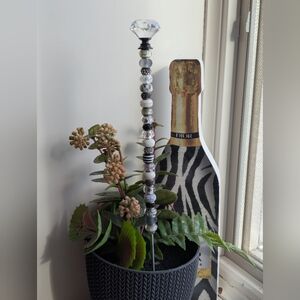 Black & White Fairy Wand/Plant/Garden Stake